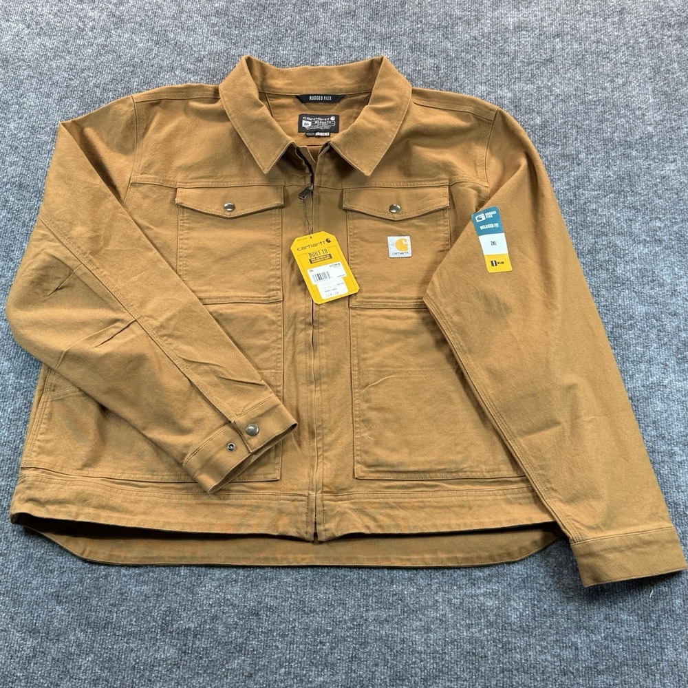 CARHARTT JACKET #105748-M RUGGED FLEX Relaxed Fit BERWICK Brown Jacket 3XL